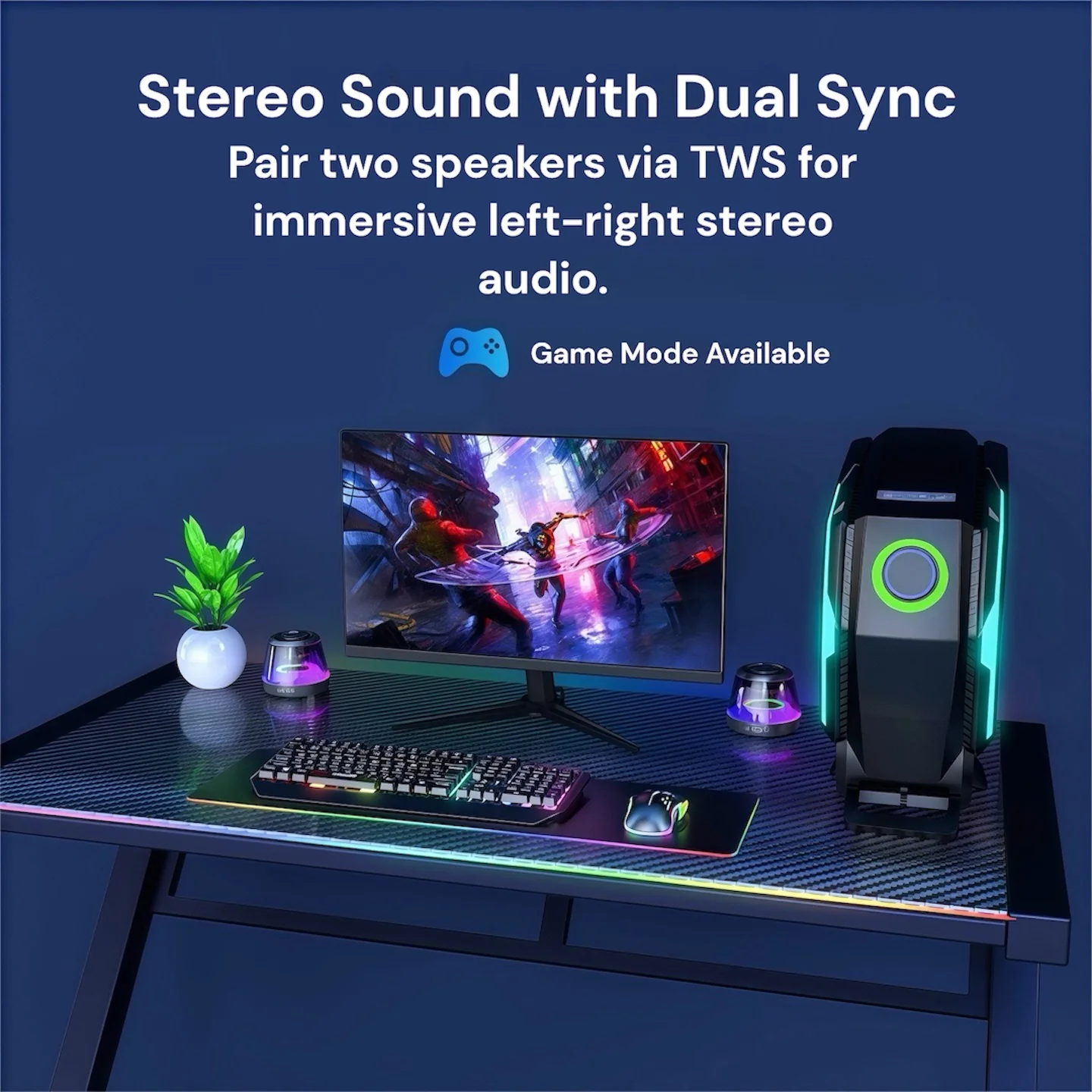 VibeCast Mini SoundPillar - Transform Any Surface Into Sound