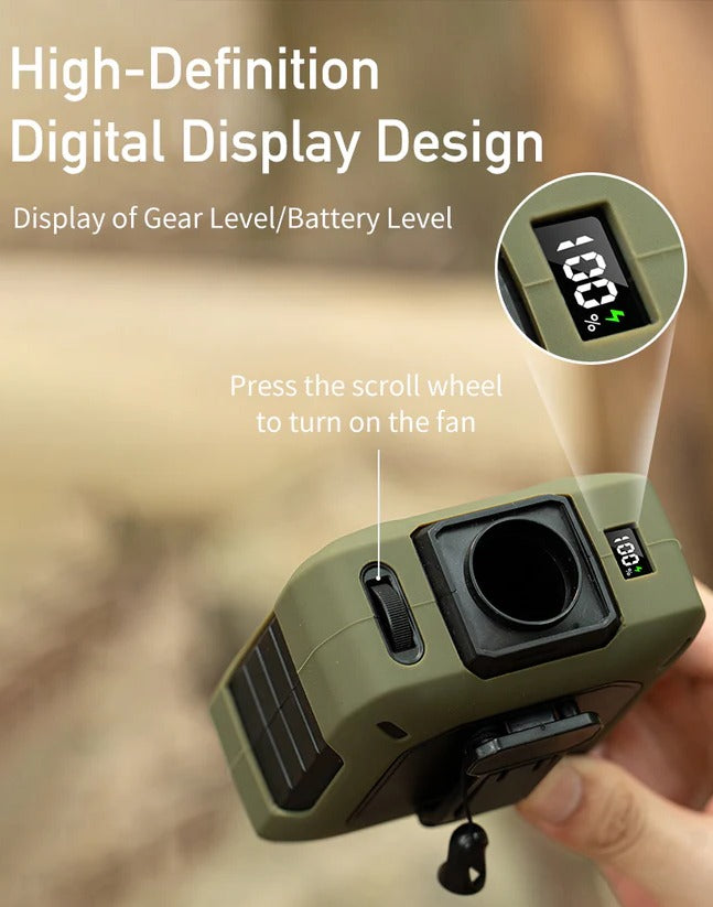 Coolbelt Pro – Wearable Waist Fan & Power Bank with Desktop Stand