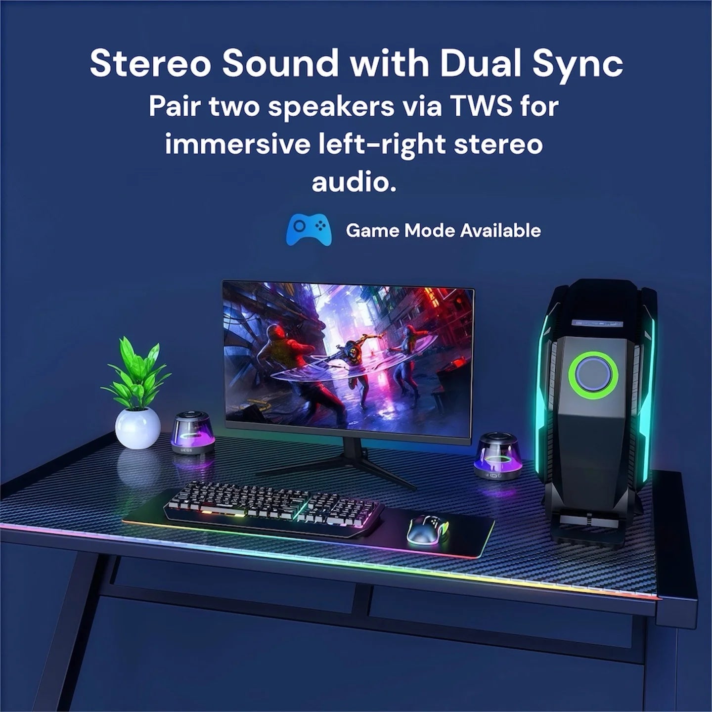 VibeCast Mini SoundPillar - Transform Any Surface Into Sound