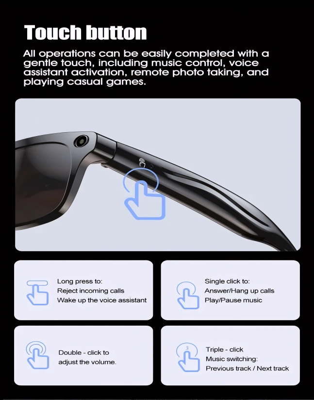 ChatGPT AI Smart Glasses – 4K Camera, Bluetooth Calls & Real-Time Voice Assistant