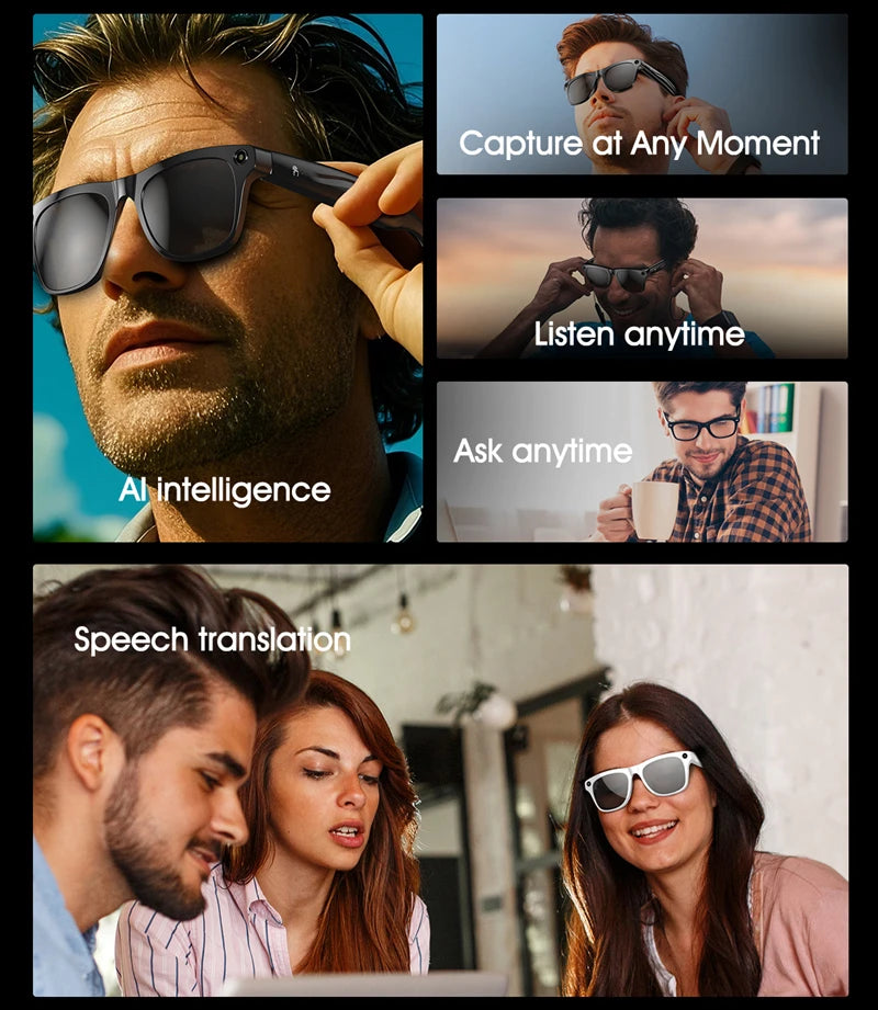 NxtGen AI Smart Glasses – 4K Camera, Bluetooth Calls & Real-Time Voice Assistant