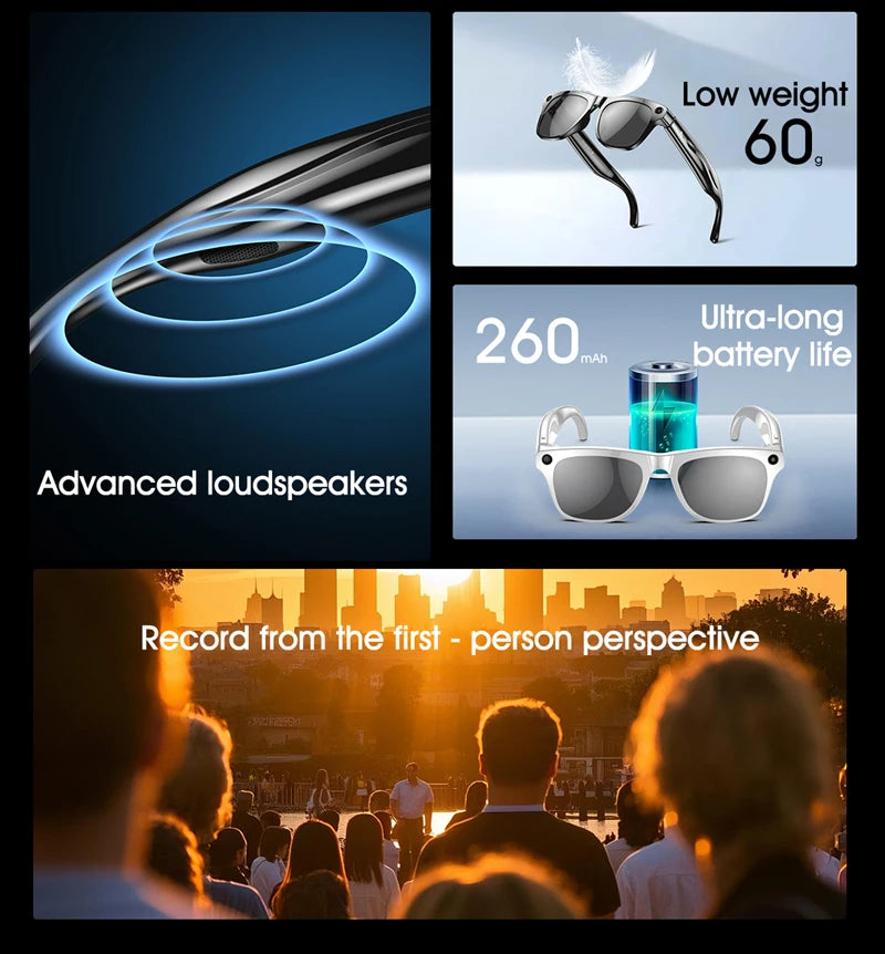 NxtGen AI Smart Glasses – 4K Camera, Bluetooth Calls & Real-Time Voice Assistant