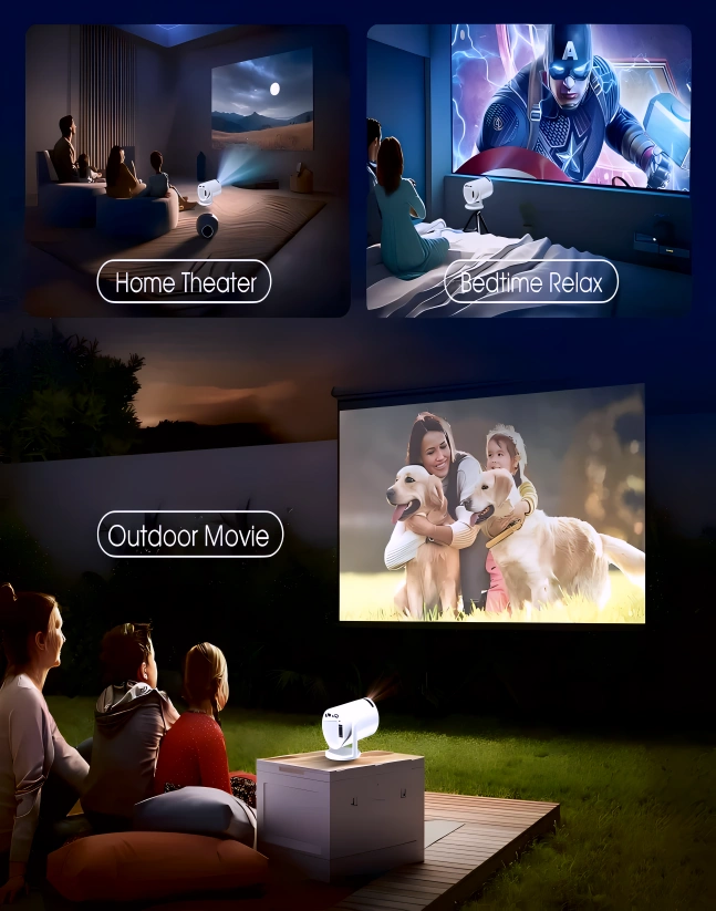 LumiCast Smart 180° Mini Projector - Your Theater, Anywhere