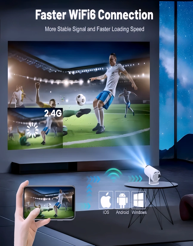 LumiCast Smart 180° Mini Projector - Your Theater, Anywhere