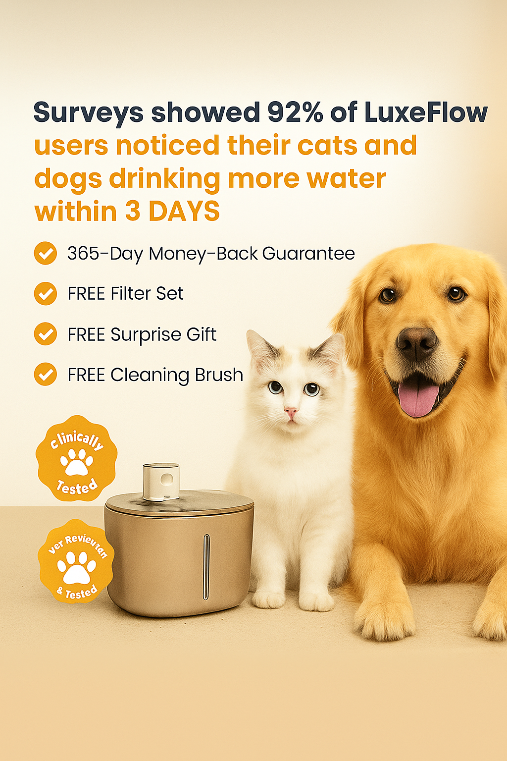 LuxeFlow - Wireless Fountain For Cats & Dogs