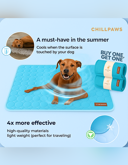 ChillPaws – Self-Cooling Pet Mat (1+1)