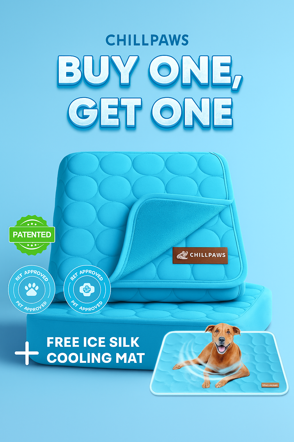 ChillPaws – Self-Cooling Pet Mat (1+1)