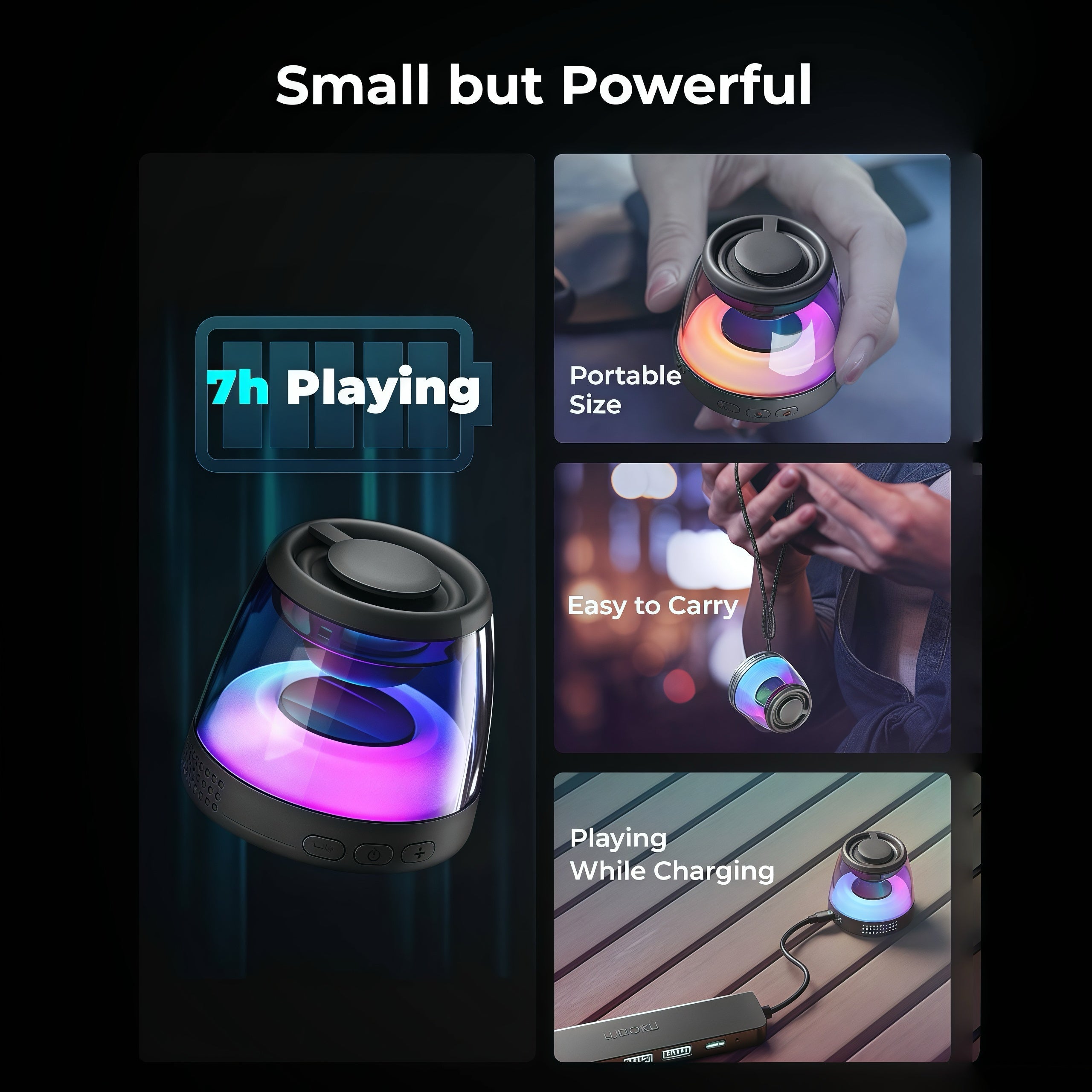 VibeCast Mini SoundPillar - Transform Any Surface Into Sound