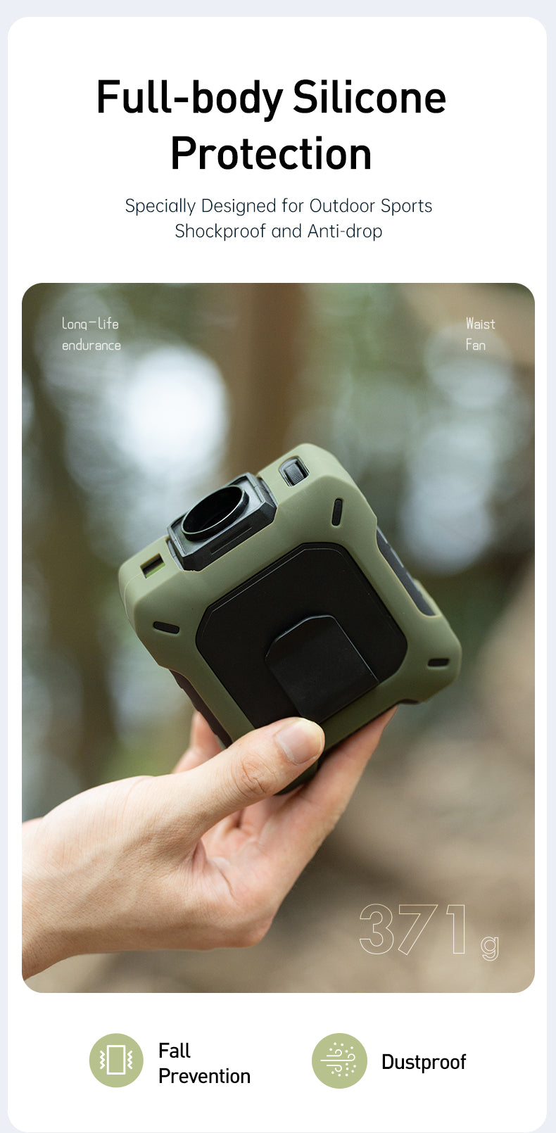 Coolbelt Pro – Wearable Waist Fan & Power Bank with Desktop Stand